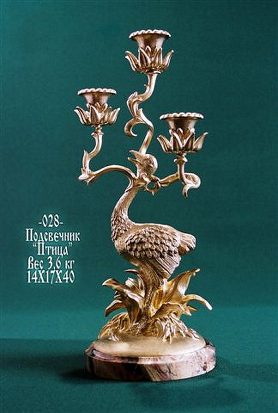 Подсвечник из бронзы «Птица».