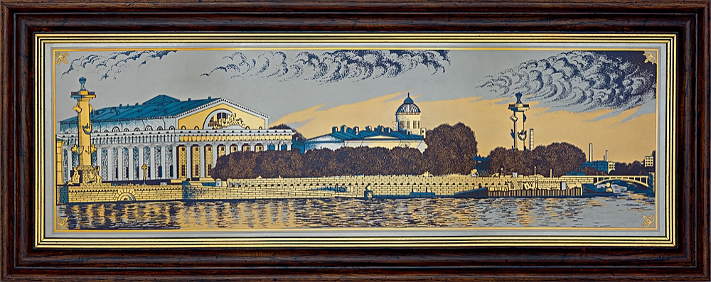 Гравюра на металле с золочением 