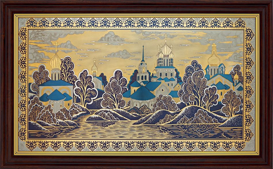 Гравюра на металле с золочением 
