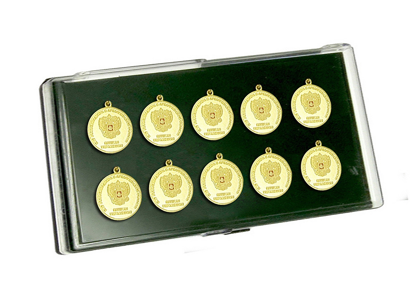 Набор памятных медалей для сотрудников на заказ.